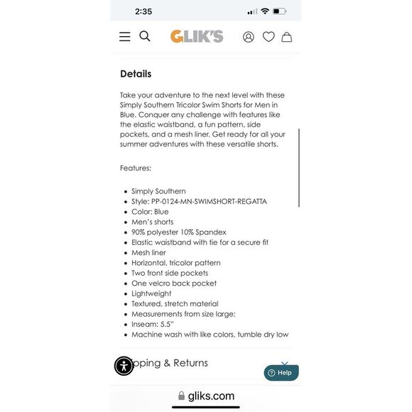 NWT Simply‎ Southern Men's Blue Tri-color Mesh Lined Swim Shorts XL - Picture 2 of 10